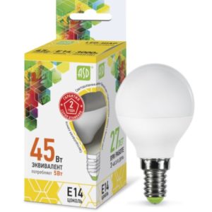 Лампа светодиодная LED-ШАР-standard 3.5Вт 230В Е14 3000К 320Лм ASD