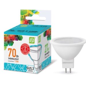 Лампа светодиодная LED-JCDR-standard 10Вт 230В GU5.3 4000К 900Лм ASD