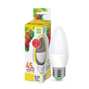 Лампа светодиодная LED-СВЕЧА-standard 5Вт 230В Е27 3000К 450Лм ASD