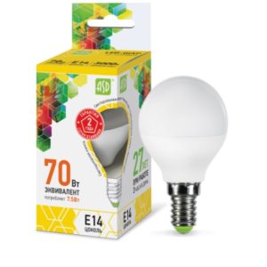 Лампа светодиодная LED-ШАР-standard 7.5Вт 230В Е14 3000К 675Лм ASD