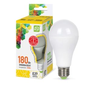 Лампа светодиодная LED-A60-standard 20Вт 230В Е27 3000К 1800Лм ASD