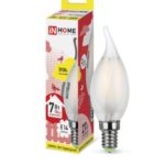 Лампа светодиодная LED-СВЕЧА НА ВЕТРУ-deco 7Вт 230В Е14 3000К 630Лм матовая IN HOME