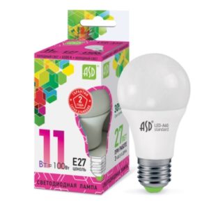 Лампа светодиодная LED-A60-standard 11Вт 230В Е27 6500К 990Лм ASD