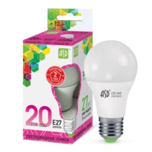 Лампа светодиодная LED-A60-standard 20Вт 230В Е27 6500К 1800Лм ASD