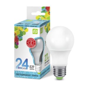 Лампа светодиодная LED-A60-standard 24Вт 230В  Е27 4000К 2160Лм ASD