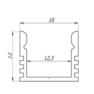 Профиль  ЛП12 алюминиевый