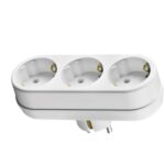 Тройник R-3G трехместный с заземлением 16А белый 4370 IN HOME