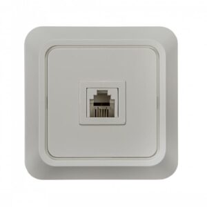 Розетка телефонная BOLLETO белая накладная 7034 IN HOME