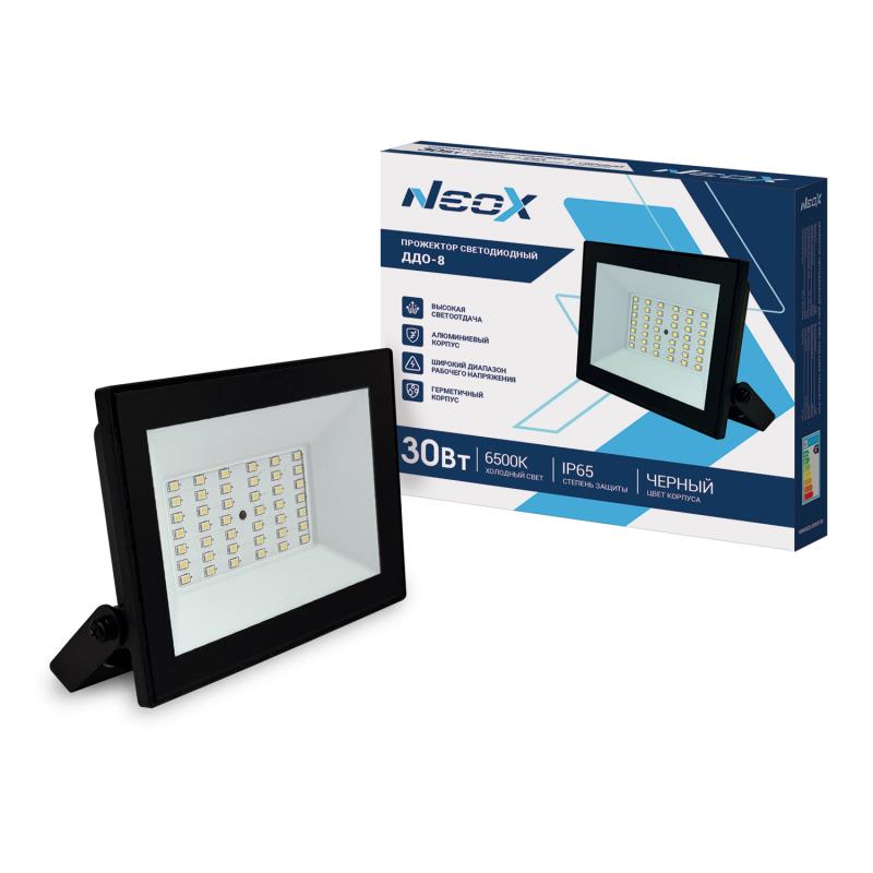 Прожектор светодиодный ДДО-8 30Вт 230В 6500К 3000Лм 100лм/Вт IP65 черный NEOX