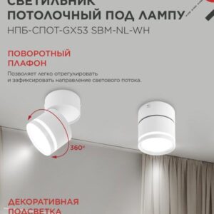 светильник НПБ-СПОТ-GX53 SBM-NL-WH белый