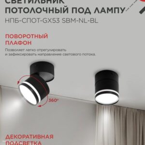 светильник НПБ-СПОТ-GX53 SBM-NL-BL черный