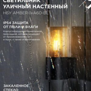 Фасадный светильник AMBER-1xA60-BL E27 IP54