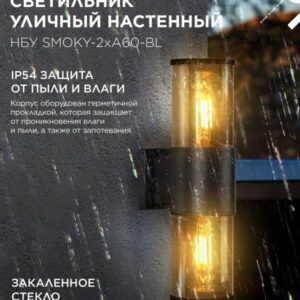 Фасадный светильник SMOKY-2xA60-BL 2xE27 IP54