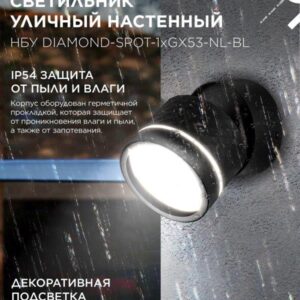 Поворотный фасадный светильник DIAMOND-SPOT-1xGX53-NL-BL