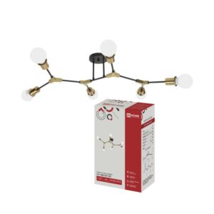 Люстра LOFT ARM 6xE27 черный латунь IN HOME