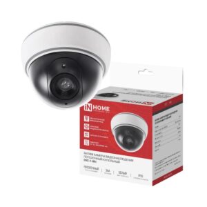 Муляж камеры видеонаблюдения потолочный купольный DVC-1-WH 3АА белый IP20 IN HOME