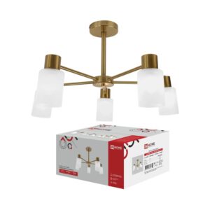 Люстра CLASSIC KINLI 5xE27 матовые плафоны IN HOME